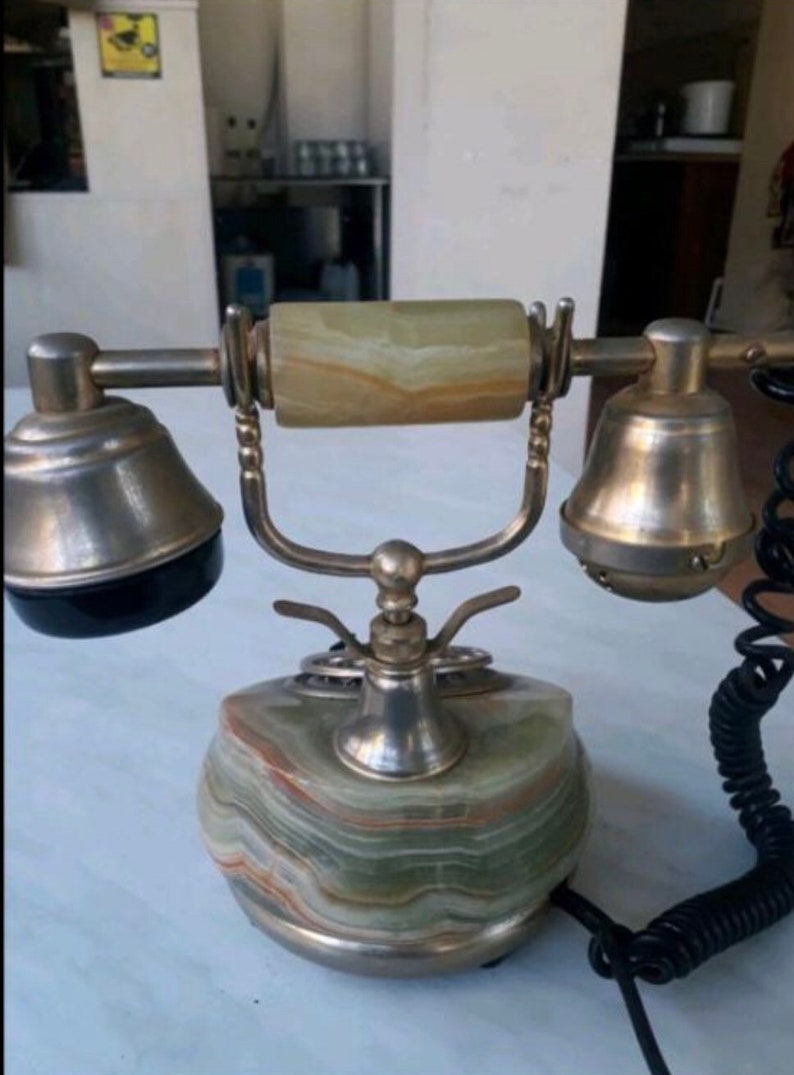 Antique Marble Telephone Vintage Telephone Collectible Old Etsy