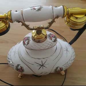antique porcelain telephone, vintage telephone, vintage collectible telephone, landline telephone, home dial telephone