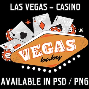 Las Vegas Digital download Poker Card Poker Chip Sign Illustration editable file psd pnd clipart