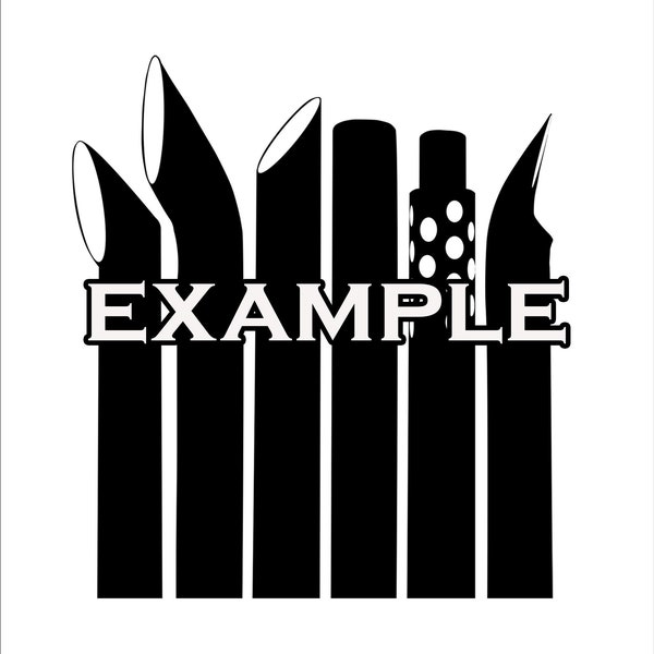 Semi Exhaust Stack Silhouette Multi Exhaust Tip Vector PNG Bundle