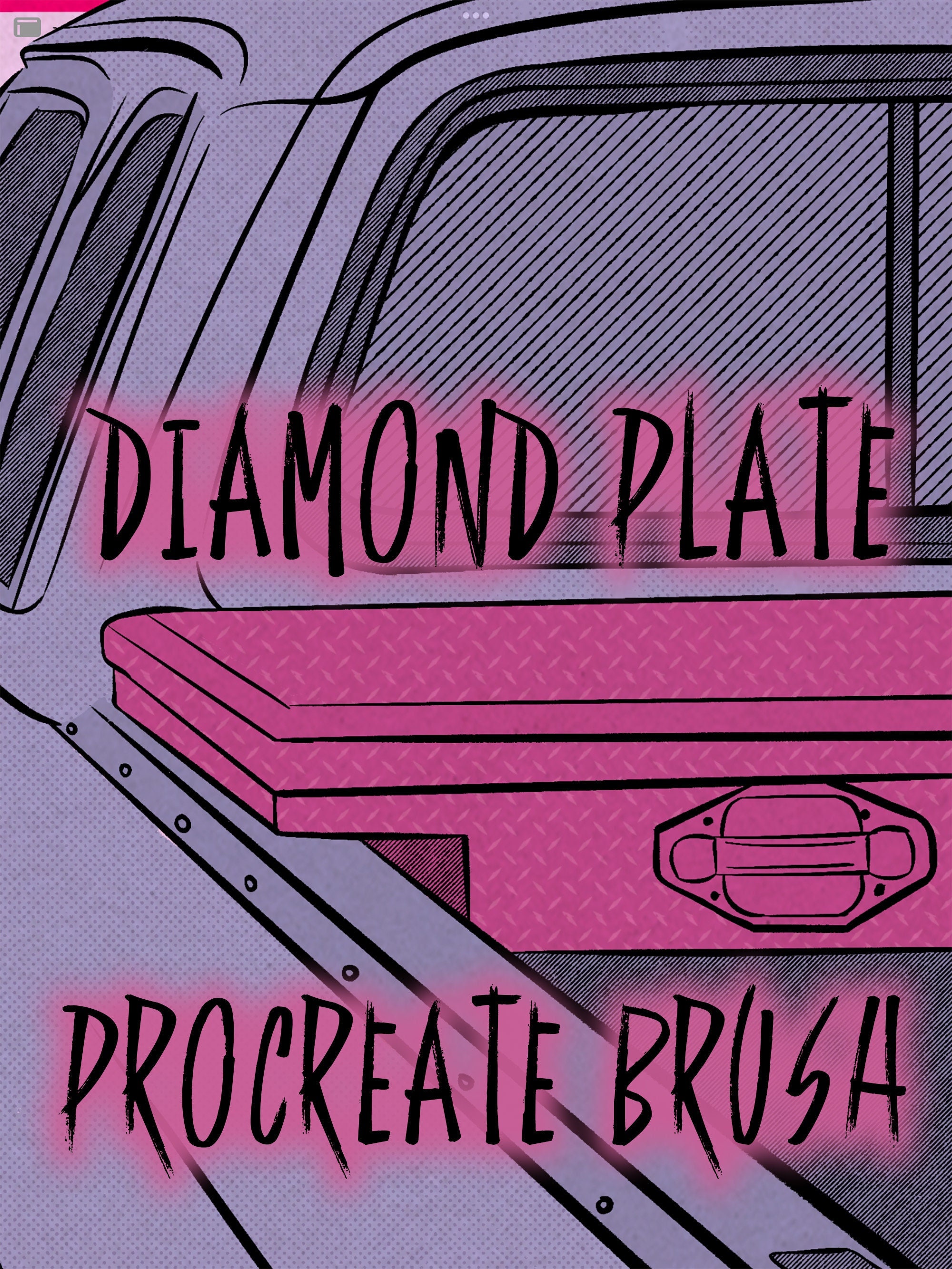 Pincel de textura de plancha diamantada para Procreate con superficies metálicas realistas