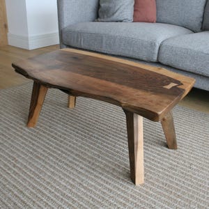 NAKASHIMA II / Walnut Coffee Table / Live Edge Coffee Table / Handmade Coffee Table / Solid Wood Table / Japanese Inspired