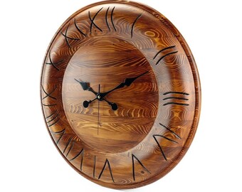 Wall Clock 24 inch Roman Numerals Round Oversized Modern Wooden, Luxury, Unique Unusual Elegant, 60cm, Large