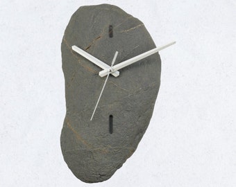 Wall Clock Unique, Hanging, Minimalist, Non Ticking, Analog, Battery, Farmhouse, Wall Art, Decor, Home, Luxury, Unusual, Natural Stone