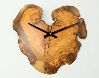 Wall Clock Hanging Decorative Unique Non Ticking Wooden, Silent, Luxury, Unusual, Elegant, Battery Operated, Bedroom, Analog, Home Goods