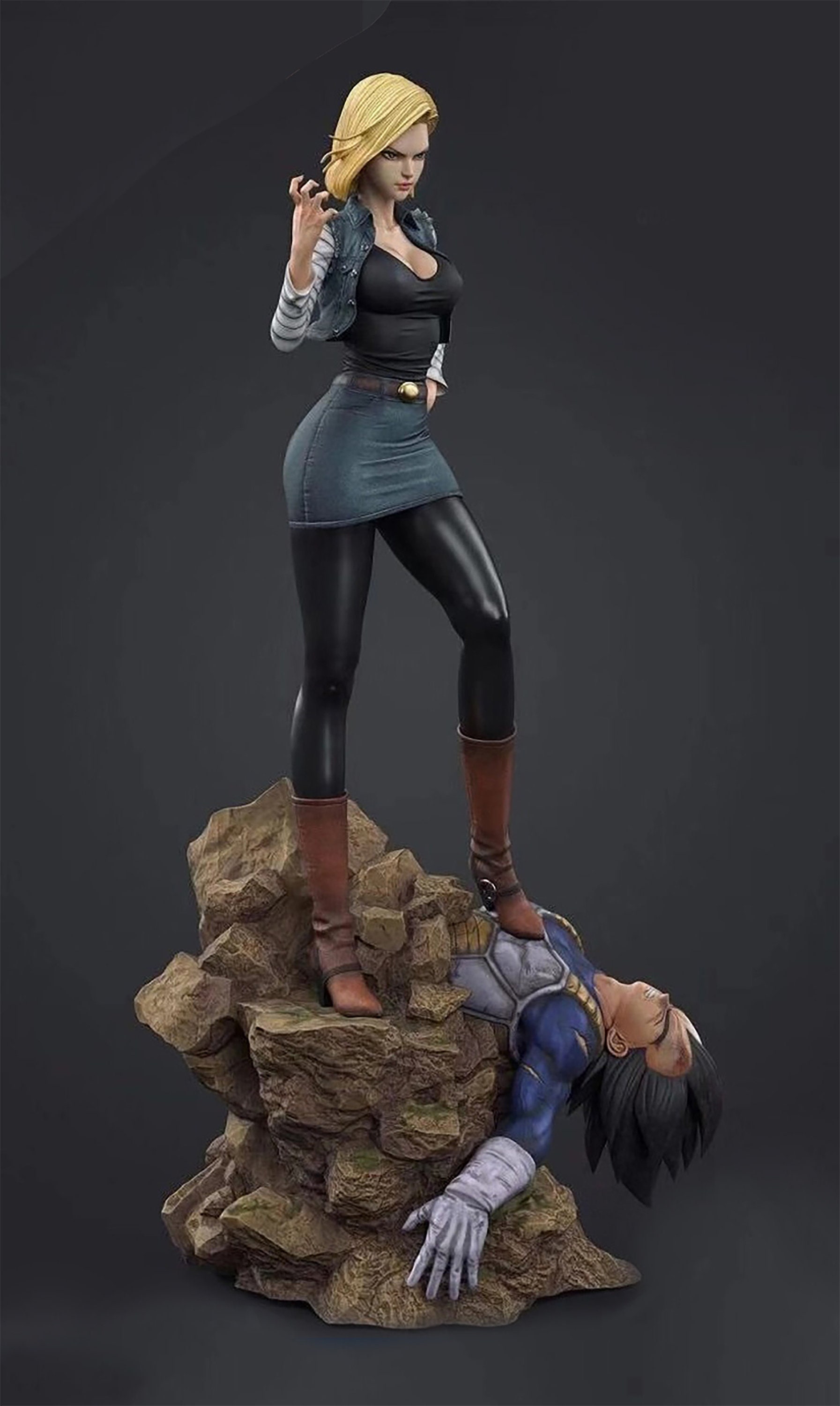 S017 - Anime character design statue, The Sexy hot Android 18, STL 3D model design print download files