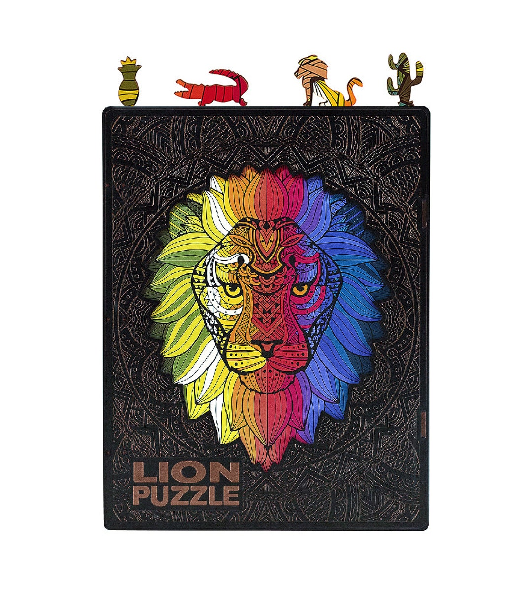 Piecezz LION PUZZLE Large Wooden Animal Puzzles, Wooden Jigsaw Puzzles