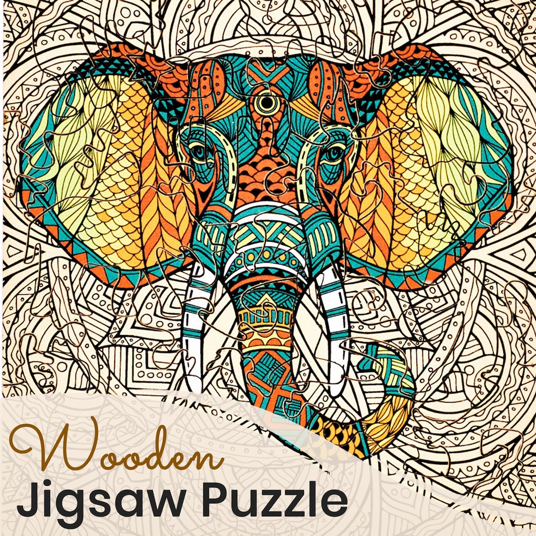 Elephant Wooden Jigsaw Puzzle - Pocket Size, 40 Pieces - Etsy