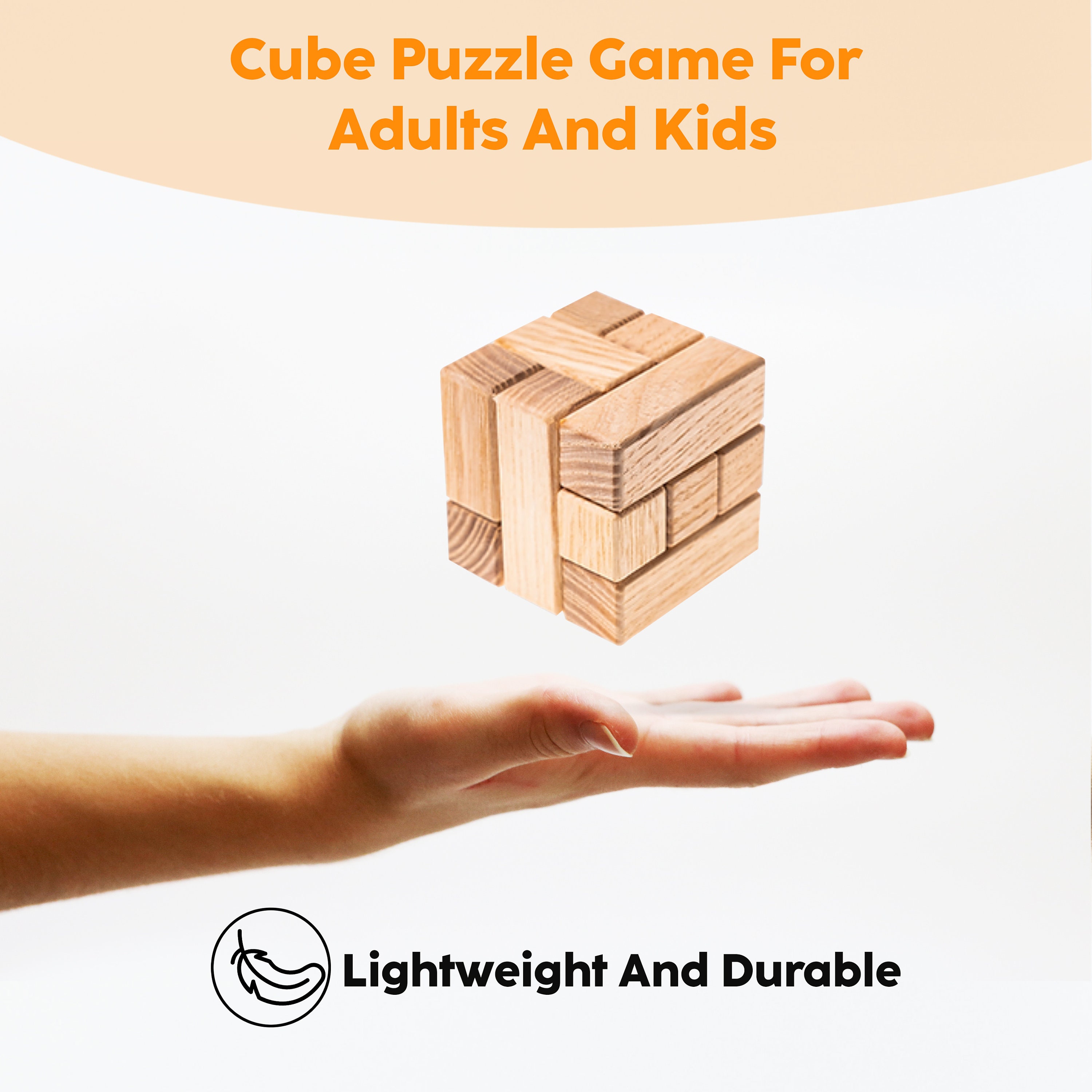 Wooden Soma Cube 3D Puzzle Brain Teaser, STEM, Hard Puzzle. Great Gift ...