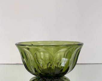 Vintage Olive Green Anchor Hocking Candy Dish, tazón para servir