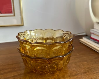 Cuencos de ensalada de ámbar Hocking Fairfield Vintage Mid Century Anchor