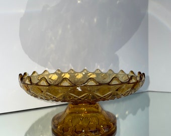 VIntage Fenton Amber Glass Bandeja para servir platos de caramelo