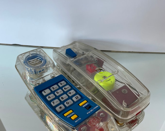 Vintage Retro 1990’s Early 2000’s Transparent Clear Plastic Landline