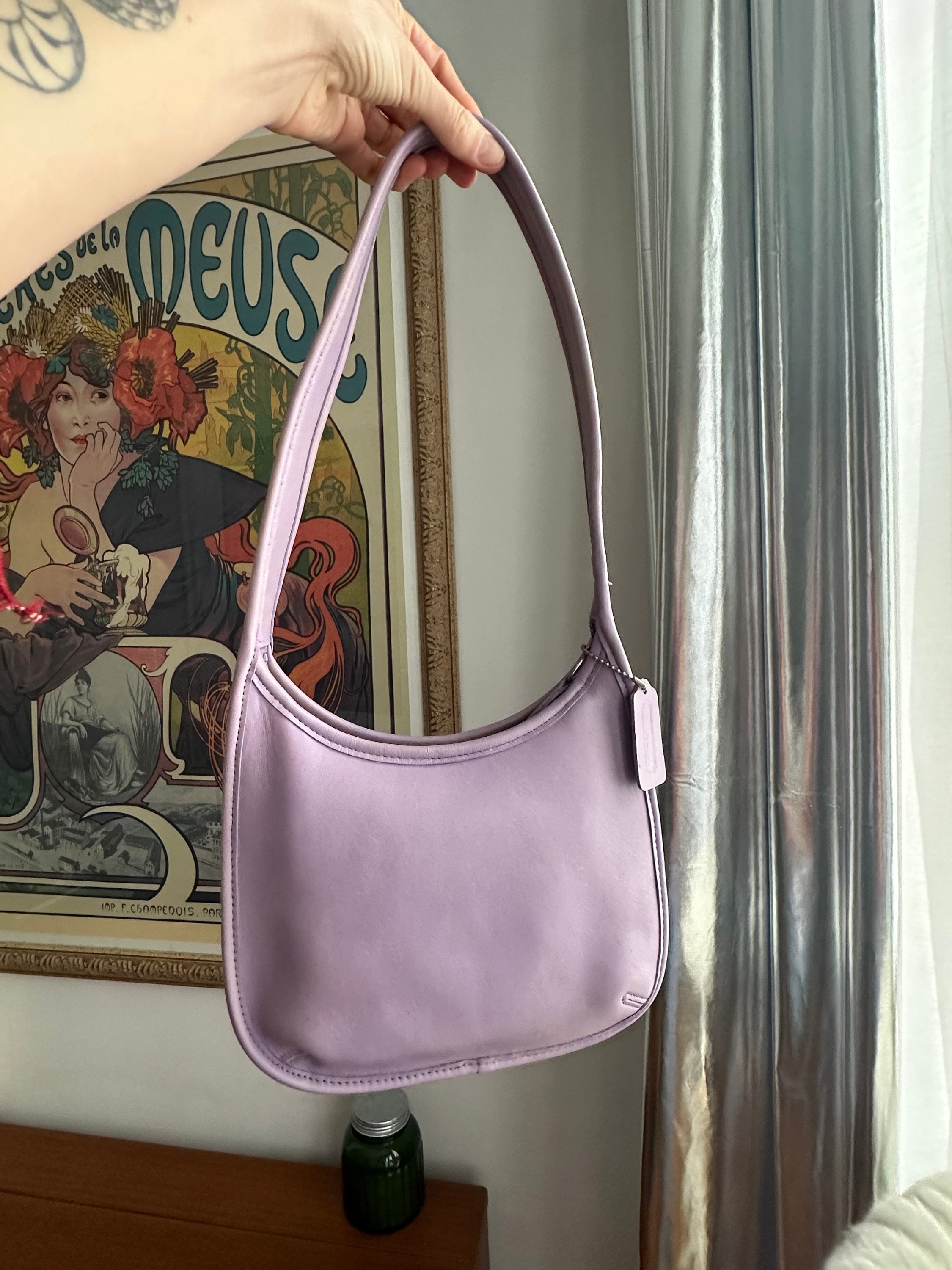 バッグ Vintage Coach Mini Bag in Purple Leather Coach Limited Edition Mini Lavender Half Moon Bag EUC | eBay