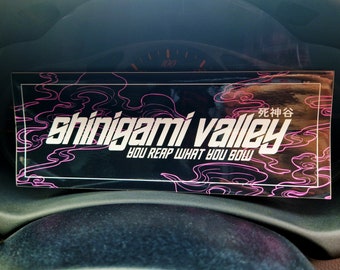 21x8 Zentimeter Shinigami Valley Slap Sticker (You Reap What You Sow) Pink