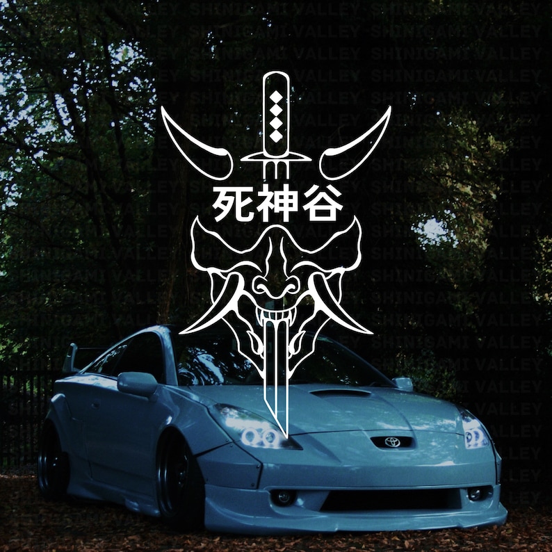 Shinigami Valley Logo (Japanese Mask) Transfer Car Vinyl Decal 