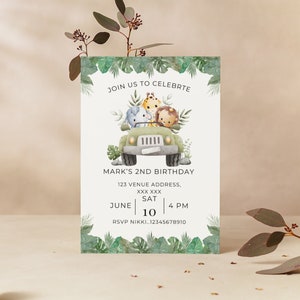 Safari Animals Party Invitation • Digital Invitation • Personalised Party Invite