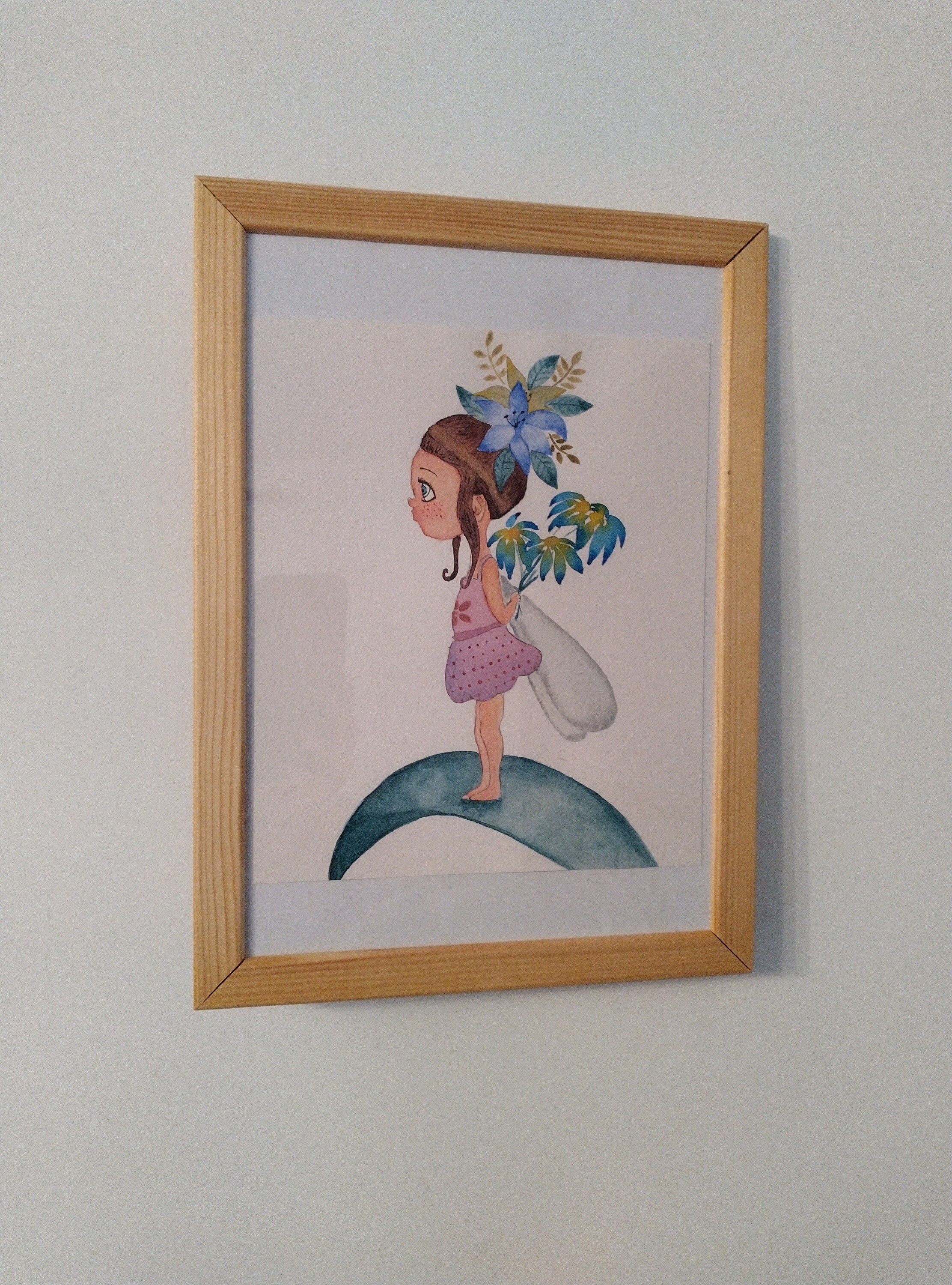 Illustration Fée avec Bouquet de Fleurs