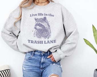 Sudadera divertida de mapache: jersey retro de panda basura