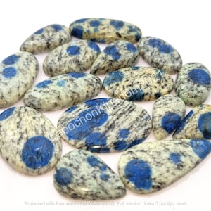 Cabochon di pietra preziosa naturale K2 Jasper - Azzurrite a goccia di pioggia - Gioielli K2 Jasper - Granito K2 di prima qualità - Pietra per la creazione di gioielli multipli, pietra preziosa sciolta