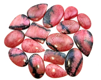 Natural Rhodonite Gemstone Cabochon - Rhodonite Cabochon Lot, Rhodonite Jewelry, Rhodonite lot, Multi Jewelry Making Stone, Loose Gemstone