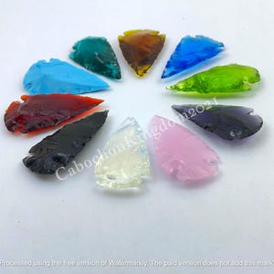 10 Piece Man-made Arrowhead Shape Glass Gemstone, Aero Head Crystals, Gemstone Arrow Head, Opalite Spear Heads Arrowhead, Loose Gemstone Lot