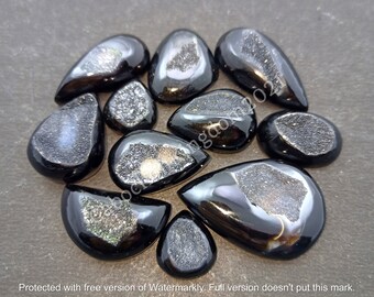 Natuurlijke zwarte agaat druzy edelsteen cabochon - druzy agaat sieraden- vensteragaat druzy edelsteen - multi-sieraden maken steen, losse edelsteen