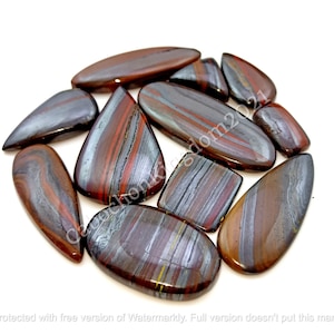 Natural Iron Tiger Gemstone Cabochon - Iron Tiger jewelry - Red tiger - tiger eye cabochon lot - Multi Jewelry Making Stone, Loose Gemstone