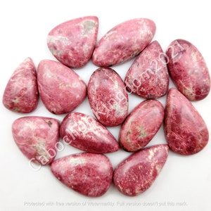 Natural Thulite Gemstone Cabochon - Pink Thulite by weight - wholesale Thulite - Gemstone - loose gemstone lot, AAA quality mix shape