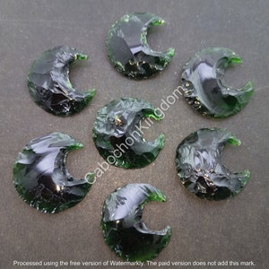 Groene diopsiet maanvorm glazen steen cabochon - gesneden steen - groene diopsiet - maansteen - multi-sieraden maken steen, losse edelsteen veel