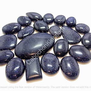 Cabujón de piedra preciosa de arenisca/goldstone azul - Cabujón de arenisca artificial - Joyas de piedra dorada - Piedra para hacer múltiples joyas, piedra preciosa suelta