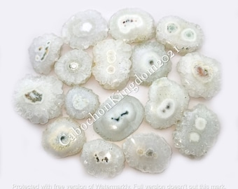 Natural White Solar Quartz Gemstone Cabochon - Solar Quartz Jewelry - Solar quartz Cabochon lot- Multi Jewelry Making Stone, Loose Gemstone