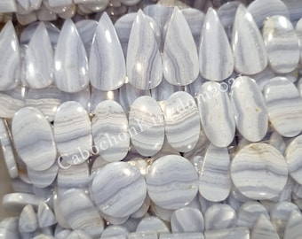 Natural Blue Lace Agate Pairs Gemstone Cabochon - Blue Lace Pairs - Blue Lace Agate Pendant - Multi Jewelry Making Stone, Loose Gemstone Lot