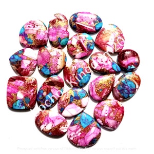 Pink Mohave Copper Turquoise Gemstone Cabochon - Turquoise by weight - wholesale turquoise - loose gemstone lot, AAA quality mix shape