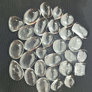 Natural Clear Crystal Quartz gemstone Cabochon - Crystal Clear Quartz Jewelry - Clear Quartz - Multi Jewelry Making Stone, Loose Gemstone