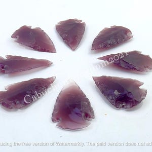 赤と青 (Type-A)/purple stone Manmade Purple Obsidian Arrowhead Cabochon Gemstone, AAA