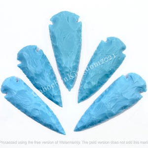 3-4 Inch Arizona Turquoise Man-made Arrowhead Shape Gemstone - Arizona Turquoise, Carved Stone - Multi Jewelry Making Stone - Loose Gemstone