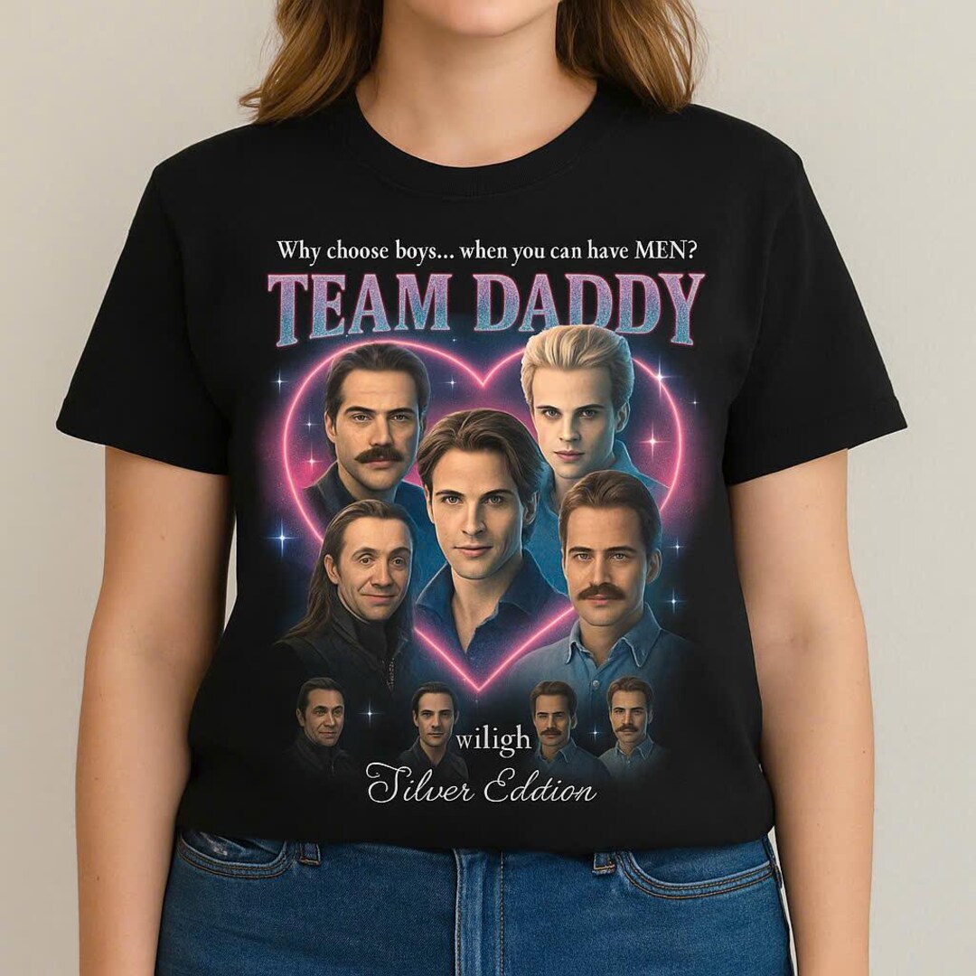Team Daddy Twilight T-shirt, Charlie Swan Carlisle Cullen Edward