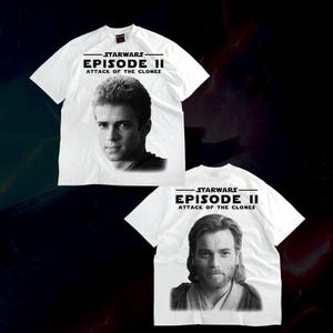 Vintage Attack of The Clones Shirt Behind the Scenes Star Wars Movie Shirt Anakin Skywalker Padme Amidala Disney World Obi Wan Kenobi Gift