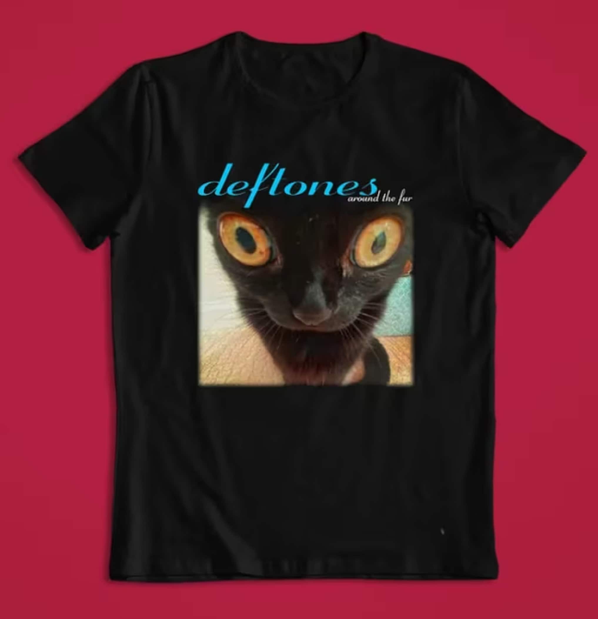 Deftones Around the Fur Cat Band Vtg Black Men Black Tee Shirt Etsy