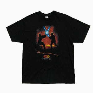 Vintage Revenge of the Sith Duel T Shirt Anakin Skywalker Obi Wan Kenobi Shirt Jedi Tee Retro Star Wars Mustafar Revenge of the Sith