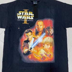 Vintage Star Wars The Phantom Menace T-shirt, Disney Star Wars Galaxy&#39;s Edge Trip Padme Amidala Anakin Skywalker Shirt Qui-Gon Jinn Shirt