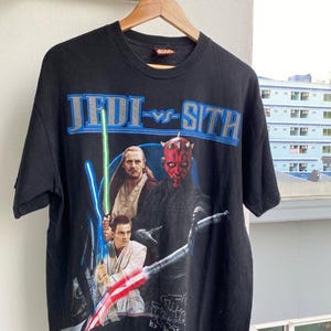Vintage Phantom Menace Star Wars Shirt Darth Maul shirt Phantom Menace Duel of Fates Qui Gon Jinn Obi Wan Kenobi Padawan Jedi Sith T Shirt