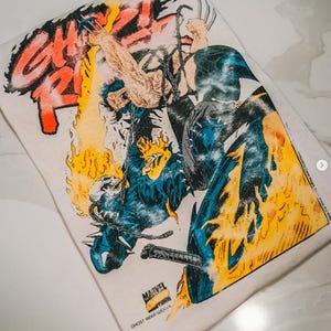 Vintage 1992/93 Ghost Rider Vs Wolverine Comic T-Shirt, Logan Wolverine T Shirt, Wolverine Merch, Ghost Rider Shirt, Wolverine Shirt