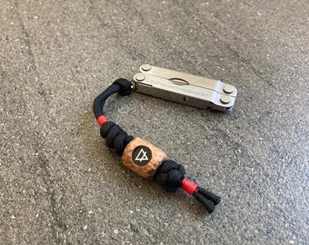 Keyring / Lanyard "Aliento IX", beechwood, handcrafted, handmade in Austria, unique piece