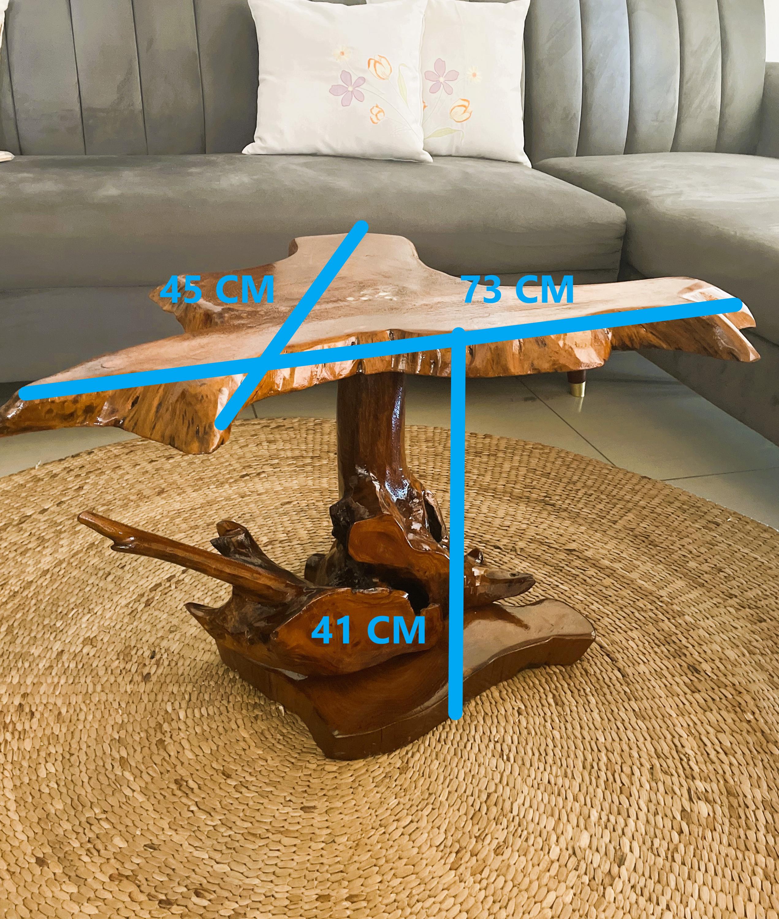 Handmade Wooden Coffee Table: Ethically Sourced Tree Root Base