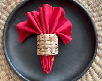 Handmade Water Hyacinth Napkin Holder Rings for Eco-Chic Dining - Choose your own Quantity