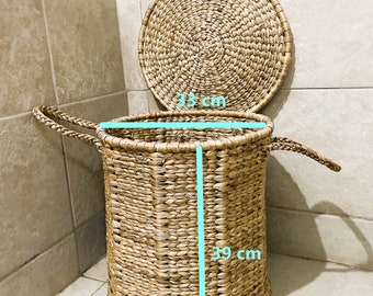 BLUEWEST Set 6 Cesti Portaoggetti In Giacinto D'Acqua Intrecciato A Mano Con Manici – Organizer Per Casa, Lavanderia, Regali