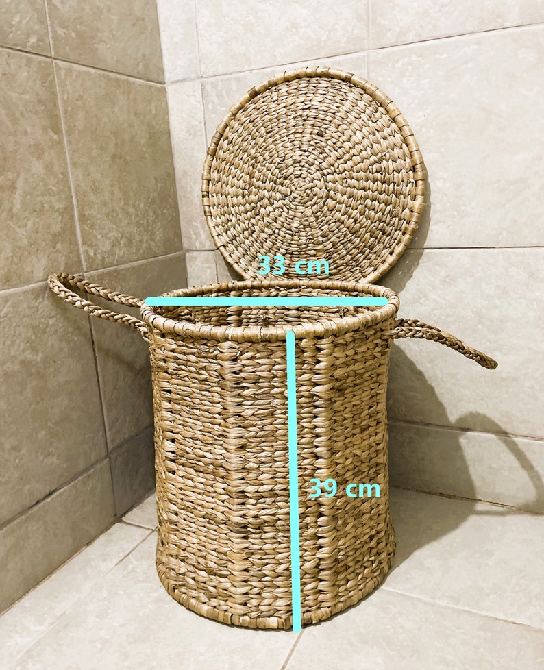 Water Hyacinth Laundry/Toy Basket 100% Handmade and Natural image 4