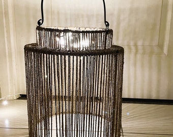 Lampshade - Water Hyacinth Twisted Rope with Iron Frame - Rustic Elegance for Your Home - Handmade